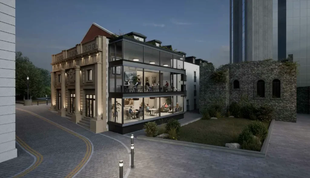 CGI of Castle Cinema by night