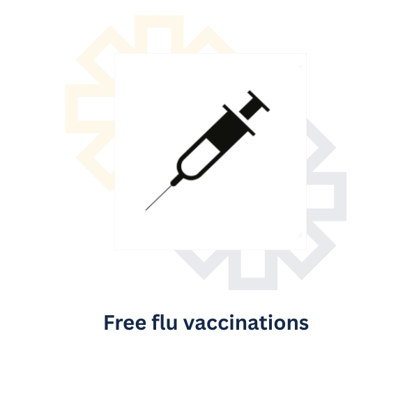 Benefit: free flu vaccinations