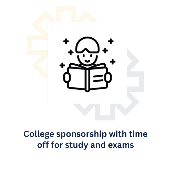 Benefit: College sponsorship with time off for study and exams