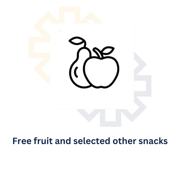 Benefit: free fruit and selected other snacks