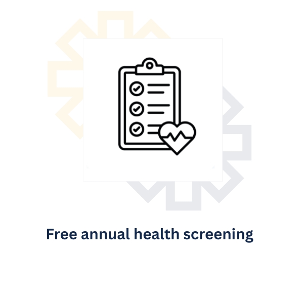 Benefit: free annual health screening